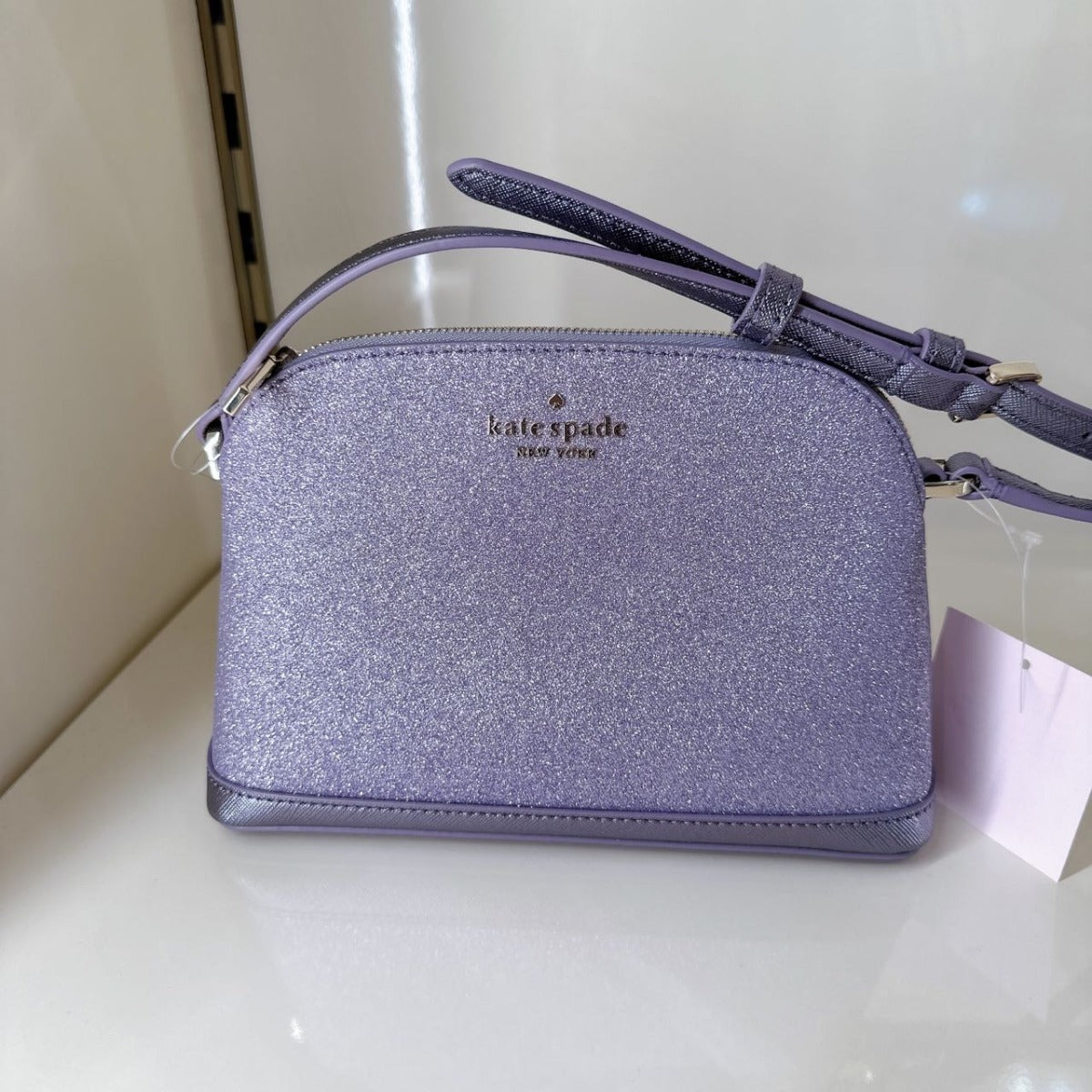 Kate Spade K8713 Tinsel Small Dome Crossbody In Lilac Frost Kate Spade K8713 Tinsel Small Dome Crossbody In Lilac Frost